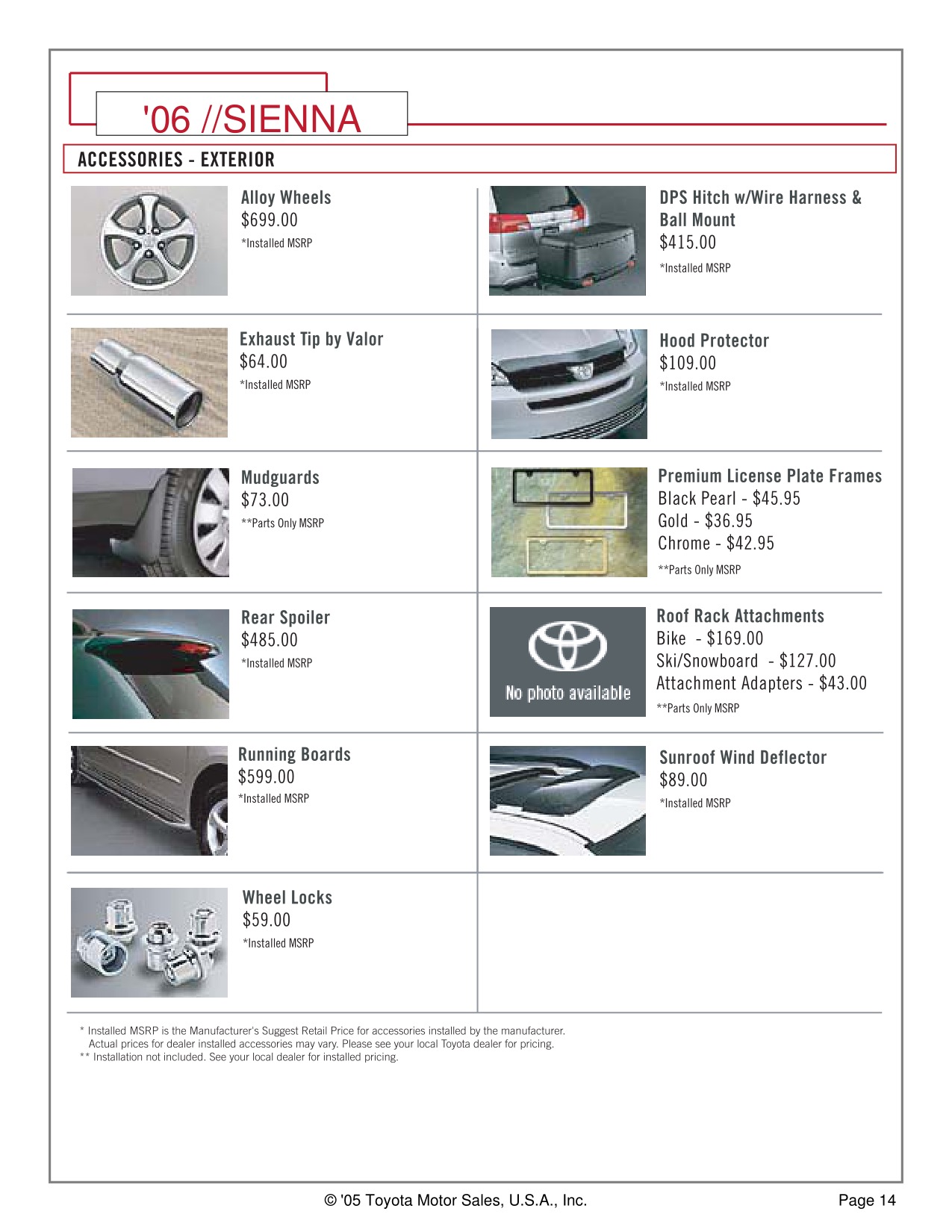 2006 Toyota Sienna Brochure Page 7